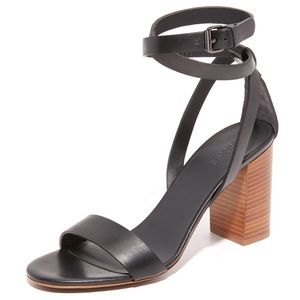 Vince Farley heeled sandal black wooden heel 8